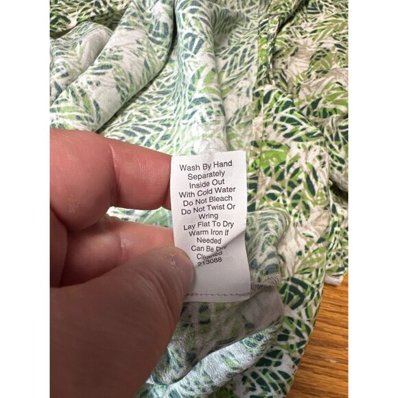 Cabi Green Tropical Print Faux Wrap Dress Women's Size M - Picture 11 of 12